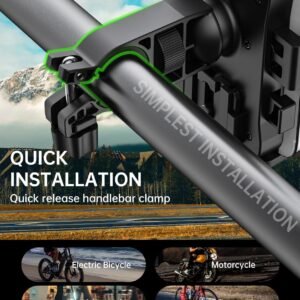 Bike Phone Holder Mount, Secure Handlebar Phone Mount Holder for Bike and Motorcycle, Suitable for iPhone and 4.5-6.8" Smartphones, Black 11 Bike Phone Holder Mount, Secure Handlebar Phone Mount Holder for Bike and Motorcycle, Suitable for iPhone and 4.5-6.8" Smartphones, Black - Image 4