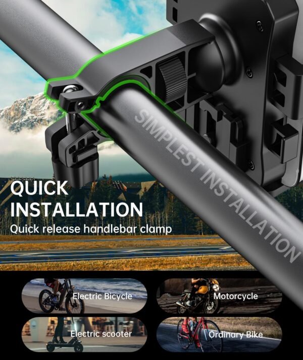Bike Phone Holder Mount, Secure Handlebar Phone Mount Holder for Bike and Motorcycle, Suitable for iPhone and 4.5-6.8" Smartphones, Black 4 71Azl20uL2L. AC SL1500