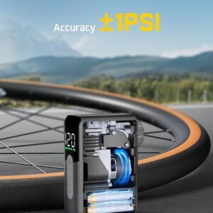 Fanttik X10 Ace Mini Bike Pump with Gauge, 120PSI Electric Tiny Bike Pump with Presta and Schrader Valve, Auto Stop, Fast Inflation for Road Bike 16 Fanttik X10 Ace Mini Bike Pump with Gauge, 120PSI Electric Tiny Bike Pump with Presta and Schrader Valve, Auto Stop, Fast Inflation for Road Bike - Image 6