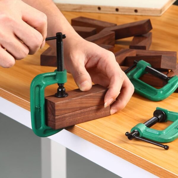4 Pcs C Clamp Set 2 Inch Heavy Duty G-Clamps Automotive and Wood Working Clamps with Jaw Opening Sliding for DIY Carpentry Woodworking Welding and Building(2 Inch, Green) 5 71CkLC2j02L. AC SL1500