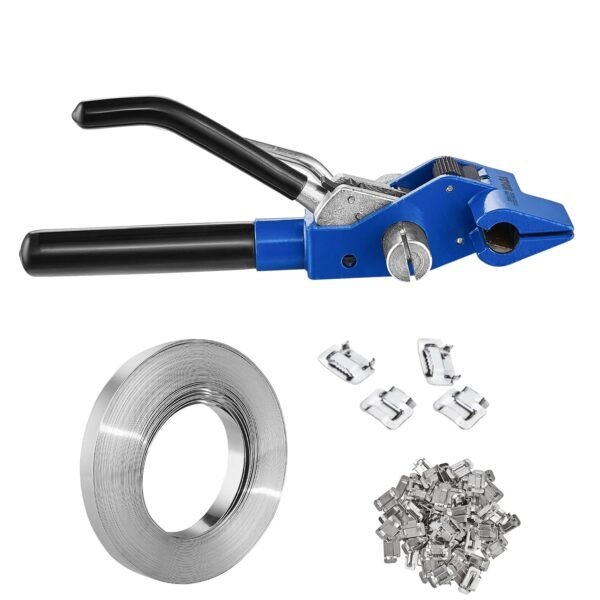 VEVOR Banding Strapping Kit with Strapping Tensioner Tool, 100 ft Length 304 Stainless Steel Banding 100 Metal Seals, Pallet Packaging Strapping Banding Kit, Banding Packaging Strapping for Packing 10 71CyYSyHCnL. SL1500