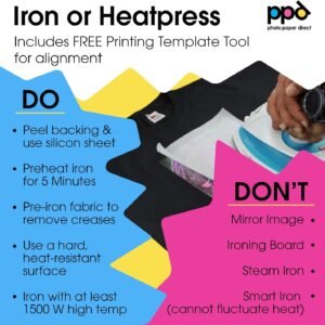 PPD 20 Sheets 8.5x11" - Inkjet Iron-on Heat Transfer Paper for Black & Dark Fabric and T-Shirts - Premium - PPD-4-20 - Image 8