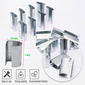 Packaging Strapping Kit - Pallet Poly Tensioner Tool Sealer, Banding Tool, 4000" Length x 1/2" Wide PP Belt, 100 Metal Seals for Packing and Shipping - Image 5