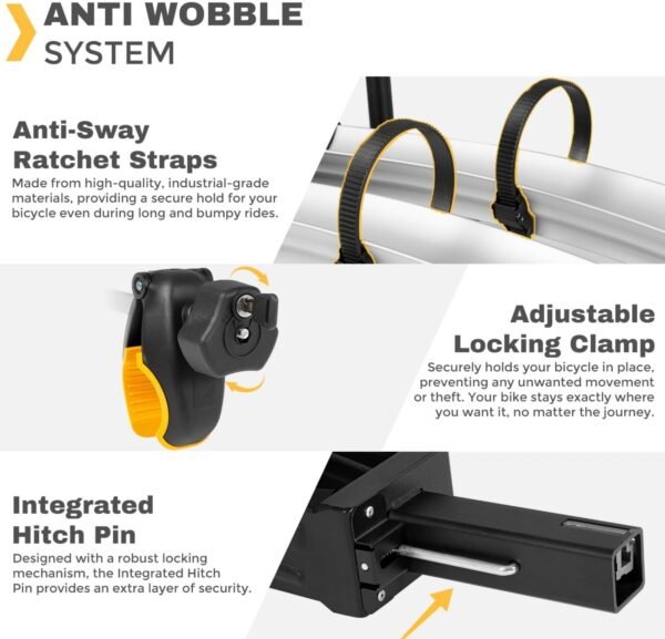 2 Bike Rack Hitch Mount, 200 lbs Electric Bicycle Carrier Rack Platform Style for Cars Trucks SUVs Minivans, fits MTB Gravel Road Bike with Up to 5-inch Fat Tire Carrier Rack - 2" Hitch Receiver 4 71G+RvY+9XL. AC SL1500