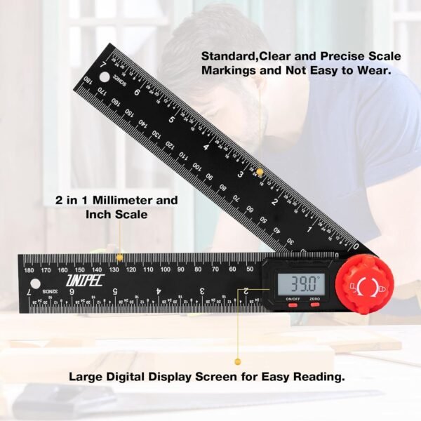 Digital Angle Finder Protractor, Angle Finder Ruler, 7inch 200mm 7inch/200mm, Angle Measuring Tool for Woodworking,Carpenter,Construction,DIY Measurement 8 71G4LI6yFjL. AC SL1500