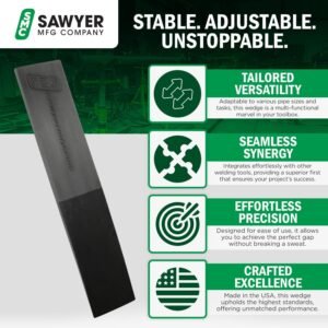 8.75" Welding Wedge for Pipe Fitting and Metalwork – Precision Hardened Steel Gap Adjustment for Pipefitter Tools, TIG, Ironworker, Gutter Wedges, Pipe Fitting Tools, Metal Spacers – Large by Sawyer - Image 3