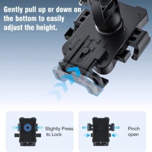 Bike Phone Holder Mount, Secure Handlebar Phone Mount Holder for Bike and Motorcycle, Suitable for iPhone and 4.5-6.8" Smartphones, Black 14 Bike Phone Holder Mount, Secure Handlebar Phone Mount Holder for Bike and Motorcycle, Suitable for iPhone and 4.5-6.8" Smartphones, Black - Image 7