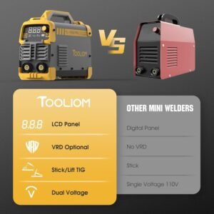 TOOLIOM 195A Stick Welder 110/220V Dual Voltage Lift TIG Welder LCD Display IGBT Inverter with Hot Start Arc Force VRD Welding Machine fits 5/32in. (4mm) Welding Rods - Image 7