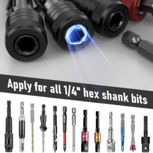 Enhanced Non-Slip Upgrade Bit Holder 6pc, 1/4 Drill Bit Holder Key Chain, Bit Holder for Impact Driver, Quick-Change for Drill Bits & Screwdriver & Drill Bit Extension, Includes Portable Carabiner 11 Enhanced Non-Slip Upgrade Bit Holder 6pc, 1/4 Drill Bit Holder Key Chain, Bit Holder for Impact Driver, Quick-Change for Drill Bits & Screwdriver & Drill Bit Extension, Includes Portable Carabiner - Image 3