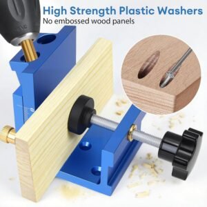 Pocket Hole Jig Kit - Adjustable Angle Drill Guide Tools for Doweling Maker, Woodworking Carpentry Adapter, Wood Dowel Jig w/Screws & Stop Collars - Image 6