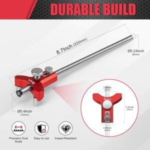 Woodworking Wheel Marking Gauge, Precision Wood Scriber Tool With Cutters, Adjustable Line & Circle Drawing Gauge With Graduated Inch & MM Scale – Metal Carpenter Layout Tool 13 Woodworking Wheel Marking Gauge, Precision Wood Scriber Tool With Cutters, Adjustable Line & Circle Drawing Gauge With Graduated Inch & MM Scale – Metal Carpenter Layout Tool - Image 6