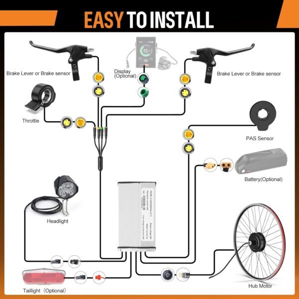 BAFANG 48V 750W/500W Electric Bike Conversion Kit, Rear Hub Motor Wheel Kit with Options LCD Display and Battery, for 26" 27.5" 700C 29" 20" Mountain City Bikes, Waterproof Controller 9 71IctQA6IIL. AC SL1500