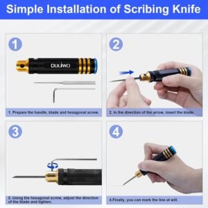 Model Kit with Scribing Tools, Pin Vise Hand Drill Set, Tweezers, Brushes for Modelling Gundam Models, Metal Kits, Car and Aircraft Kits for Sscribing, Engraving, Panel lines, Resin,Detailing - Image 7