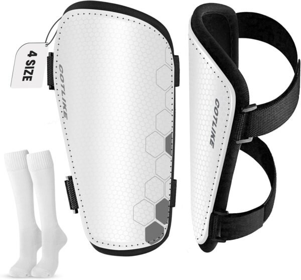 Soccer Shin Guards for Kids Youth Toddler, Shin Defender Shin Guards and Long Soccer Socks for Adults Boys Girls, Shin Pads & Sleeves Equipment - Football Gear for 3 5 4-6 7-9 10-12 Years Old Children 2 71JYNNlgBSL. AC SL1500