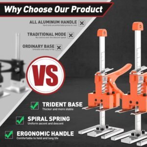 Labor-Saving Handle 2 Pack, Construction Jack, Wall Tile Locator, Multi-Function Height Adjustment Lifting Device, Door Panel Lifting Cabinet Jack, Raised 10 in, Pair Dynamic Load 400 LB 13 Labor-Saving Handle 2 Pack, Construction Jack, Wall Tile Locator, Multi-Function Height Adjustment Lifting Device, Door Panel Lifting Cabinet Jack, Raised 10 in, Pair Dynamic Load 400 LB - Image 5