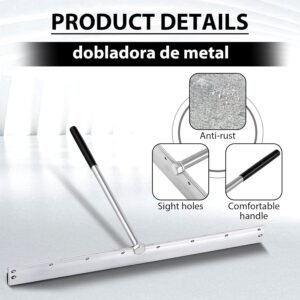 20 Inch Sheet Metal Folding Hemming Tool Steel Metal Bender Hand Tool Bending Forming for HVAC Duct Roofing Panels, Folds up to 24 Ga Steel 1 Depths - Image 4