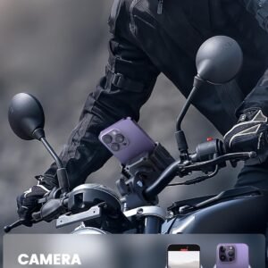 Lamicall Motorcycle Phone Mount Holder - [Camera Friendly] [1s Lock] Bike Phone Holder Handlebar Clamp, Bicycle Scooter Phone Clip, for iPhone Air, 17, 16, 15 Pro Max, Galaxy S25 Ultra, 4.7-7" Phones - Image 3