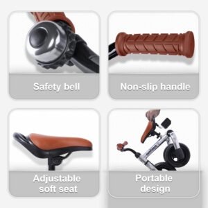 YGJT 3 in 1 Tricycle for Toddlers Age 2-5 Years Old, Folding Kids Balance Bike with Adjustable Seat and Removable Pedal, Toddler Bike Ride-on Toys for Infant, Gifts for Baby Boys Girls Birthday 14 YGJT 3 in 1 Tricycle for Toddlers Age 2-5 Years Old, Folding Kids Balance Bike with Adjustable Seat and Removable Pedal, Toddler Bike Ride-on Toys for Infant, Gifts for Baby Boys Girls Birthday - Image 6