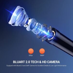DEPSTECH 5.5mm Industrial Endoscope, 1080P Digital Borescope Inspection Camera with 4.3" Screen, IP67 Waterproof Snake Camera with Lights,16.5FT Semi-Rigid Cable, 32GB Card &Photo Capture,Helpful Tool - Image 6