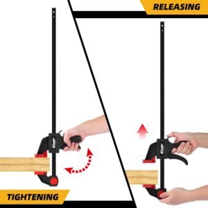 24" Bar Clamps for Woodworking, Medium 170 lbs One-Handed Spreader/Clamp, Light-Duty Quick-Clamp F Wood Clamps Set for Hand Wood Working Crafts Grip Gluing - 2 Pack 17 24" Bar Clamps for Woodworking, Medium 170 lbs One-Handed Spreader/Clamp, Light-Duty Quick-Clamp F Wood Clamps Set for Hand Wood Working Crafts Grip Gluing - 2 Pack - Image 8
