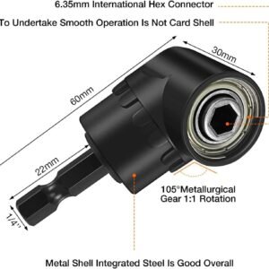 Right Angle Drill Adaptor,4-in-1 Impact Drill Bit Extension,360° Rotatable 1/4 3/8 1/2" Impact Grade Socket Adapter Set,105 Degree Angle Screwdriver Drill Bit for Household Workplace Industry 19 Right Angle Drill Adaptor,4-in-1 Impact Drill Bit Extension,360° Rotatable 1/4 3/8 1/2" Impact Grade Socket Adapter Set,105 Degree Angle Screwdriver Drill Bit for Household Workplace Industry - Image 9