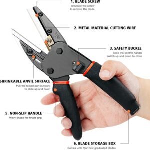Heavy Duty Scissors All Purpose - Multipurpose Utility Cutter,6 in 1 Function,Availabe for Industry and Home Use,Cutting for Soft Pipe/Fibre/Wood/Iron Wire/Box/Paper - Image 8