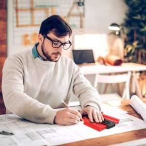 Contour Gauge 10 Inch, Widen Plastic Profile Gauge Duplicator, Precisely Copy Irregular Shapes Wood Template Measuring Tool for Perfect Fit and Easy Cutting (10 Inch Widen-Red) - Image 8