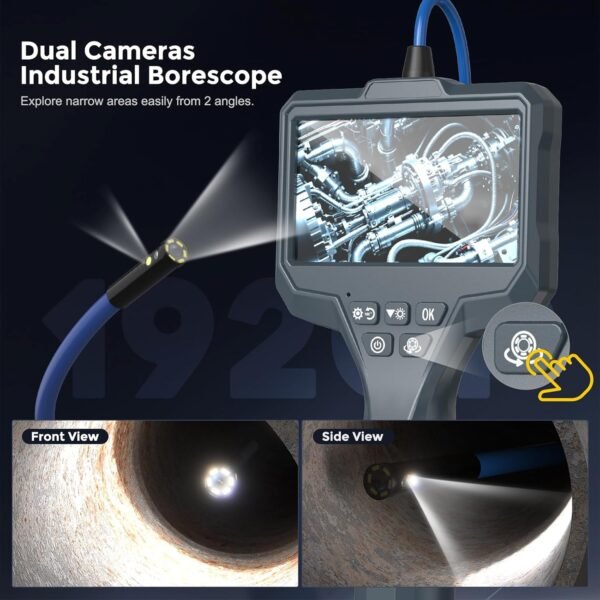 Endoscope Camera with Light 1920P HD Industrial Borescope with 4.3" IPS Screen, 11.5FT Semi-Rigid Cable, IP67 Waterproof Inspection Snake Camera for Car Engine, Mechanical Tools, Pipeline Inspection 3 71MoqaaNnFL. SL1500