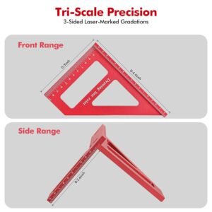 3D Multi-Angle Measuring Ruler, Precision Imperial 45/90 Degree Woodworking Square, Aluminum Alloy Miter Triangle Ruler and Layout Measuring Tool for Engineer, Carpenter, Construction Use 14 3D Multi-Angle Measuring Ruler, Precision Imperial 45/90 Degree Woodworking Square, Aluminum Alloy Miter Triangle Ruler and Layout Measuring Tool for Engineer, Carpenter, Construction Use - Image 6