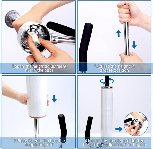 Stretch Wrap Dispenser for Pallet Packing, Adjustable 12-20 Inch Shrink Film Dispenser Holder,Heavy-Duty Packing Tool for Industrial Use 7 71MsDpM7CuL. AC SL1500