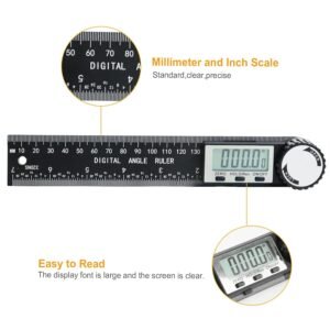 Third Generation Protractor Angle Finder, Digital Angle Ruler with 7inch/200mm, Angle Gauge for Woodworking/Carpenter/Construction Tools(2 Batteries Included) (Enhanced ABS) 13 Third Generation Protractor Angle Finder, Digital Angle Ruler with 7inch/200mm, Angle Gauge for Woodworking/Carpenter/Construction Tools(2 Batteries Included) (Enhanced ABS) - Image 5