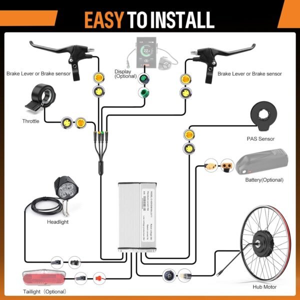BAFANG 48V 750W Rear Hub Motor Kit, 80N.m High Torque Electric Bike Conversion Kit with LCD Display, IPX5 Waterproof, Fits 26/27.5/700C Wheels for Disc and V Brakes, Battery Optional 9 71NlgZe3QOL. AC SL1500