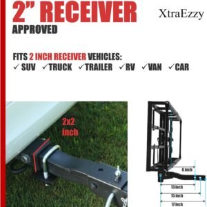 Hitch-Mount Bike Rack for Ebike Heavy-Duty - Comes with Cargo Carrier Fits 2 Electric Fat-Tire Mountain Bicycles Fits 2" Receiver for Car Trailer SUV Truck RV Minivan - Image 8