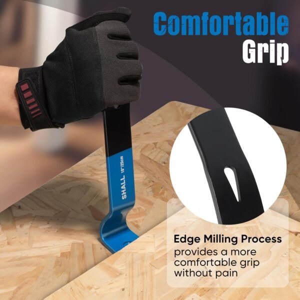 SHALL 4-Piece Flat Pry Bar Set -15" 10" 7.5" 5.5"- Heavy Duty & Mini Nail Puller Crowbar, Utility Claw Bar, Wonder Bar, High-Carbon Steel Flat Bar Tool for Home Remolding & Woodworking 7 71OKaJAPNVL. AC SL1500