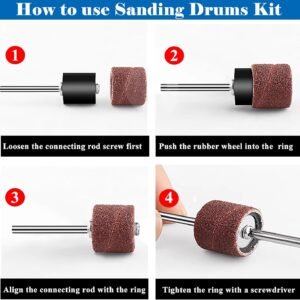 Tnisesm 552Pcs Aluminum Oxide Sanding Drum Set,Including 525 Pieces 80 120 150 240 320 400 600 Grit Drum Sander Sanding Sleeves and 24 Pieces Drum Mandrels for Dremel Rotary Tool,Sanding Drums 12 Tnisesm 552Pcs Aluminum Oxide Sanding Drum Set,Including 525 Pieces 80 120 150 240 320 400 600 Grit Drum Sander Sanding Sleeves and 24 Pieces Drum Mandrels for Dremel Rotary Tool,Sanding Drums - Image 4