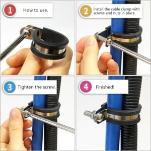50 PCS 3/8 Inch Stainless Steel Cable Clamps - Insulated, Hose & Pipe Clamps - Image 5