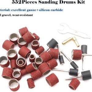 Tnisesm 552Pcs Aluminum Oxide Sanding Drum Set,Including 525 Pieces 80 120 150 240 320 400 600 Grit Drum Sander Sanding Sleeves and 24 Pieces Drum Mandrels for Dremel Rotary Tool,Sanding Drums 13 Tnisesm 552Pcs Aluminum Oxide Sanding Drum Set,Including 525 Pieces 80 120 150 240 320 400 600 Grit Drum Sander Sanding Sleeves and 24 Pieces Drum Mandrels for Dremel Rotary Tool,Sanding Drums - Image 5