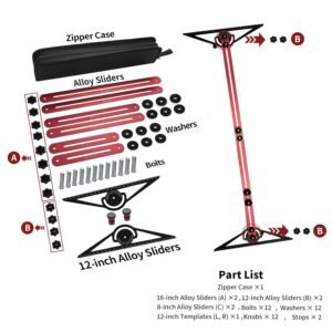 Stair Gauge & Layout Tool - Precision Stair Tread Jig for Measuring and Scribing | Multi-Purpose Carpentry Jig for Stairs, Bookshelves, Floating Shelves and Various DIY Projects (Red-Gray) 12 Stair Gauge & Layout Tool - Precision Stair Tread Jig for Measuring and Scribing | Multi-Purpose Carpentry Jig for Stairs, Bookshelves, Floating Shelves and Various DIY Projects (Red-Gray) - Image 5