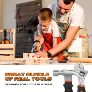25 Pieces Kids Real Tool Kit Children Real Tool Set with Real Hand Tools, Kids Tool Belt, Pouch Bag,Magnetic Wristband for Small Hands DIY Woodworking Projects Home Repair 14 25 Pieces Kids Real Tool Kit Children Real Tool Set with Real Hand Tools, Kids Tool Belt, Pouch Bag,Magnetic Wristband for Small Hands DIY Woodworking Projects Home Repair - Image 7