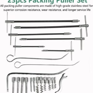 23PCS Packing Extractor Set, Easy Out Screw Extractor Set, Packing Puller Flexible Shaft Corkscrew Tool Kit, Valve Packing Removal Tool with Toolbox 15 23PCS Packing Extractor Set, Easy Out Screw Extractor Set, Packing Puller Flexible Shaft Corkscrew Tool Kit, Valve Packing Removal Tool with Toolbox - Image 7