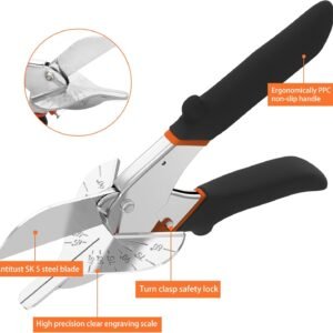 GARTOL Miter Shears, 45°-135° Adjustable Multi-Angle Cutter for Molding, Trim & Quarter Round – Precision Hand Tool for PVC & Soft Wood – Includes 2 Replacement Blades - Image 3
