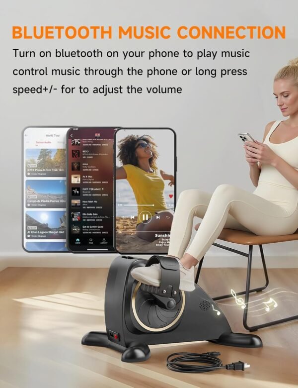 Under Desk Bike, Electric Mini Exercise Bike Pedal Exerciser for Leg/Arm Exercise,12 Adjustable Speeds & LCD Display Leg Exerciser While Sitting for Seniors, Low-Impact Cardio Cycling Equipment 10 71SM yPogVL. AC SL1500