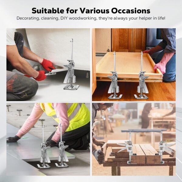 Labor Saving Arm Jack 2 Pack, 12 Inch All-Metal Hand Lifting Jack Tool, Precise Control Slow/Fast Descent, 440LBS Capacity Wall Tile Locator for Lifting Door Furniture, Wall Tile Positioning 8 71STrO3VUXL. AC SL1500