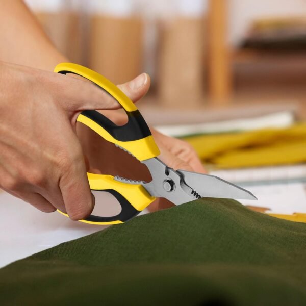 Utility Scissors Heavy Duty: 8-Inch sharp Scissors All Purpose heavy duty, Serrated Blades Cut Carpet, Cardboard, Wire, Leather, Fabric, Multipurpose Shears for Kitchen, Garden, Office, Craft 7 71SVngAHTVL. AC SL1500