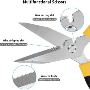 Utility Scissors Heavy Duty: 8-Inch sharp Scissors All Purpose heavy duty, Serrated Blades Cut Carpet, Cardboard, Wire, Leather, Fabric, Multipurpose Shears for Kitchen, Garden, Office, Craft 14 Utility Scissors Heavy Duty: 8-Inch sharp Scissors All Purpose heavy duty, Serrated Blades Cut Carpet, Cardboard, Wire, Leather, Fabric, Multipurpose Shears for Kitchen, Garden, Office, Craft - Image 5