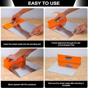 Sheet Metal Bender Folding Tool, 12 Inch Hand Seamer for HVAC Ductwork, Roofing & Metal Panels, 3/8" & 1" Fold Depth, Heavy Duty Steel Brake with High-Visibility Orange Finish 12 Sheet Metal Bender Folding Tool, 12 Inch Hand Seamer for HVAC Ductwork, Roofing & Metal Panels, 3/8" & 1" Fold Depth, Heavy Duty Steel Brake with High-Visibility Orange Finish - Image 5