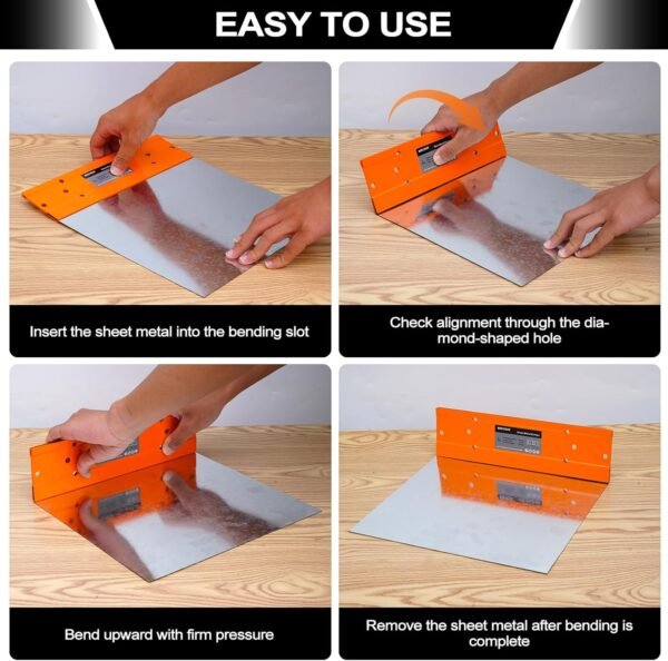 Sheet Metal Bender Folding Tool, 12 Inch Hand Seamer for HVAC Ductwork, Roofing & Metal Panels, 3/8" & 1" Fold Depth, Heavy Duty Steel Brake with High-Visibility Orange Finish 5 71TQnaqQsgL. AC SL1500