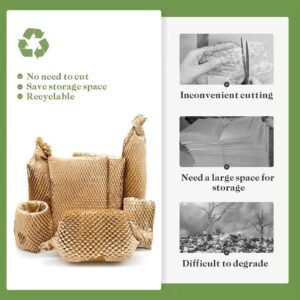 Honeycomb Packing Paper, 15" x 131' Packing Paper Substitute Alternative for Bubble Cushioning Wrap for Moving Shipping Packaging, Recyclable Moving Supplies Bubble Packing Wrap Protective Roll - Image 6