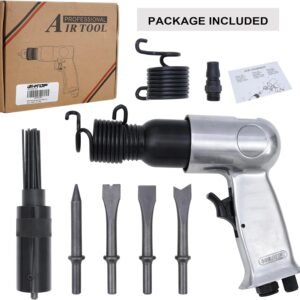 BHTOP Air Needle Scaler with 4 Chises, 19 Needles Pneumatic Air Hammer Needle Gun for Metalworks, Rust, Weld & Paint Remover 17 BHTOP Air Needle Scaler with 4 Chises, 19 Needles Pneumatic Air Hammer Needle Gun for Metalworks, Rust, Weld & Paint Remover - Image 8