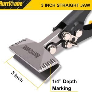 HURRICANE 3inch Sheet Metal Hand Seamer, Heavy Duty Bender for Metal Flattening, Precision Duckbill Pliers and Sheet Metal Tongs, Ideal for HVAC Projects, Ergonomic Straight Flat Smooth Jaw 10 HURRICANE 3inch Sheet Metal Hand Seamer, Heavy Duty Bender for Metal Flattening, Precision Duckbill Pliers and Sheet Metal Tongs, Ideal for HVAC Projects, Ergonomic Straight Flat Smooth Jaw - Image 3